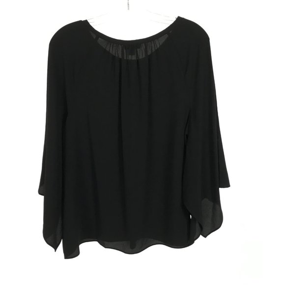 NWT Womens Size Medium Nordstrom Vince Camuto Black Kimono Sleeve Blouse Top - Picture 5 of 5